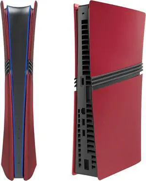 WERLEO FacePlates for PS5 Pro Digital Edition Wedorat Cover Plates for PS5 Pro Digital ABS Anti-Scratch Dustproof Protective Shell Replacement FacePlate for PlayStation 5 Pro Digital Red