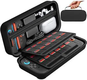 WERLEO Switch Carrying Case Compatible with Nintendo Switch 2, with 24 Games Cartridges Protective Hard Shell Travel Carrying Case Pouch