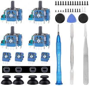 WERLEO 4 Pack Analog 3D Joysticks Replacement for DualSense PS5 Controller, Joysticks Part with Repair Screwdriver Kit for PlayStation 5 Controller