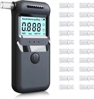WERLEO Breathalyzer, Digital Alcohol Precision Breathalyzer with LCD Display, High-Sensitivity Personal Alcohol Tester for Quick and Accurate Results, 20 Reusable Mouthpieces for Home & Party