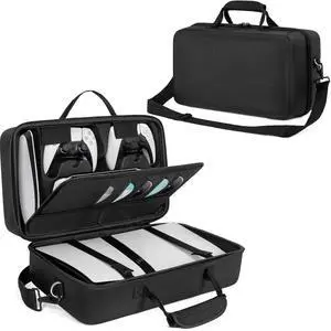 WERLEO Hard Shell Carrying Case Compatible with PS5 Pro, Travel Bag Holds PlayStation 5 Pro Disk Digital Edition, Games, Headset and Gaming Accessories