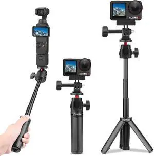 WERLEO Pocket 3 Tabletop Selfie Stick Tripod for DJI Osmo Pocket 3, Lightweight Desktop Mini Extendable Stand for Osmo Action 5 Pro/4/3/360,for Gopro,for Insta360,for AKASO Camera Accessories