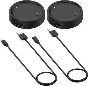 WERLEO 2 Packs Chargers for Amazfit Active 2/Bip 6, Replacement USB Charging Cable Cord Dock for Amazfit Bip 6/Active 2 Smart Watch (3.3ft/1m)