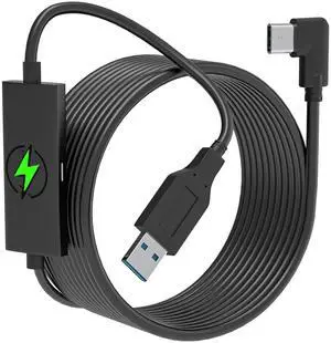 WERLEO 16FT Link Cable for Quest 3S/3, Quest2 and Quest Pro, With Separate Charging Port for Uninterrupted Power, USB 3.0 Type A to C Cable for VR Headset Accessories and Gaming PC