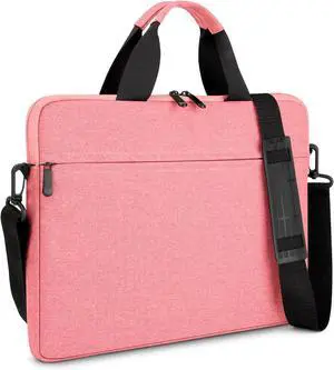 WERLEO 14-15 Inch Laptop Shoulder Messenger Bag Carrying Case Briefcase Slim Protective Computer Sleeve with Handle Strap Pocket for MacBook Acer ASUS HP Surface Dell Chromebook Pink