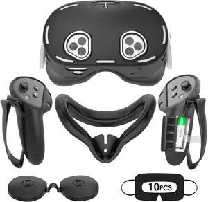 WERLEO Silicone Cover Set Compatible with Oculus/Meta Quest 3S, VR Accessories for Meta Quest 3S, Protective Cover Set Includes Controller Grip Cover, Face Cover, VR Shell Cover