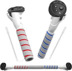 WERLEO Controller Extensions Gorilla Tag Long Arms for Meta Quest 3S/Quest 3/Quest 2 Beat Saber Handles Golf Club Attachment VR Sticks Controller Grips for Quest 3S/3 Enhance VR Gaming Accessories