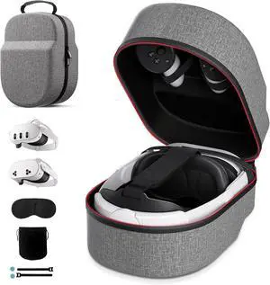 WERLEO Carrying Case for Meta Quest 3S/Quest 3/Quest 2, Compatible with BOBOVR/Kiwi Design/Official Head Strap, Portal Full Protection for Travel Storage