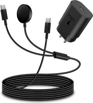 WERLEO 2 in1 Samsung Watch Charger, 25W USB C Fast Charger Compatible with Galaxy Watch 8/7/6/6 Classic/5 Pro/5/4 /4 classic/3/Active2/1 and Galaxy S25/S24/S23 /S22/21/20 Note/Z Fold 6