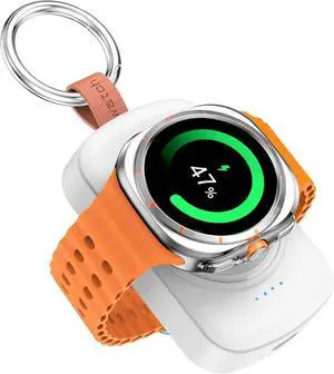 WERLEO for Samsung Galaxy Watch Charger,1800mAh Portable Charger for Samsung Galaxy Watch 8/8 Classic/7/Ultra/6/6 Classic/5/5 Pro/4/3,Active 2/1,Wireless Magnetic White