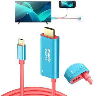 WERLEO Switch 2 HDMI Cable Dock Base Station,4K 60 Hz 18 Gbps USB C 3.2 to HDMI 2.0 6.6 ft,100 W PD Play While Charging,Portable Travel TV Adapter Cord Compatible with Nintendo Switch 2/2017/OLED
