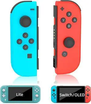 WERLEO Replacement for Switch Controller Work with Switch/Lite/OLED,Wireless Gamepad Support Dual Vibration,6-Axis Gyro,Wake-up,Motion Controls,Screenshot, L/R Red
