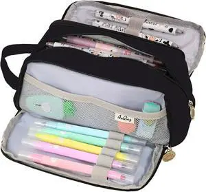 WERLEO Large Pencil Pouch Pen Case Pencils Box Holder Bag for Boys Teen Girls Office Writing Stationery Back to School Supplies Bags Big Capacity Pens Organizer for Adults and Students
