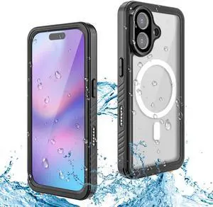 WERLEO For iPhone 17 Case Waterproof, Compatible with MagSafe Built-in Screen & Camera Protector Camera Control Button IP68 Underwater Full Body Military Dropproof Shockproof Phone Cover