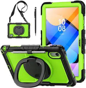 WERLEO Case for Lenovo Idea Tab 11 inch 2025/Tab K11 Gen 2 11"/Lenovo Tab M11/ K11 LTE 11'' 2024 Shockproof Cover with Screen Protector/Pen Holder/Rotating Hand Strap/Stand Green