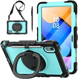 WERLEO Case for Lenovo Idea Tab 11 inch 2025/Tab K11 Gen 2 11"/Lenovo Tab M11/ K11 LTE 11'' 2024 Shockproof Cover with Screen Protector/Pen Holder/Rotating Hand Strap/Stand Light Blue