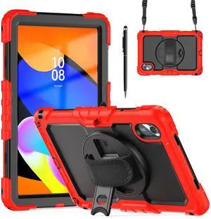 WERLEO Case for Lenovo Idea Tab 11 inch 2025/Tab K11 Gen 2 11" 2025/Lenovo Tab M11/ K11 LTE 11'' 2024 Shockproof Cover with Screen Protector/Pencil Holder/Rotating Hand Strap/Stand/Stylus Pen Red