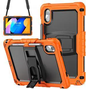 WERLEO Case for Lenovo Idea Tab 11 inch 2025/Tab K11 Gen 2 11" 2025/Lenovo Tab M11/ K11 LTE 11'' 2024 Shockproof Cover with Pencil Holder/Shoulder Strap/Stand Orange