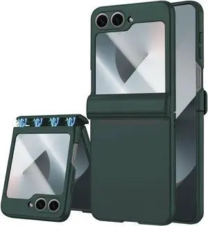 WERLEO Case for Samsung Galaxy Z Flip 6 Case / Z Flip 7 FE, Hinge Protection, Built-in Screen Protector, Wireless Charging, Slim Rugged Phone Protective Case for Galaxy Z Flip 6 Dark Green