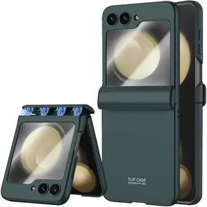 WERLEO Case for Samsung Galaxy Z Flip 5 Case, Hinge Protection, Built-in Screen Protector, Wireless Charging, Shockproof, Anti Scratch Slim Phone Protective Cover for Galaxy Z Flip 5, 2023 Dark Green