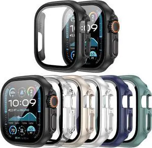 WERLEO Case for Apple Watch Ultra 2 (2025) / Ultra Screen Protector With Tempered Glass Protective Film Hard PC Bumper Cover for iWatch 49mm