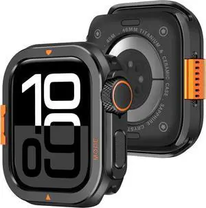 WERLEO Metal Case Compatible with Apple Watch Series 10 46mm with Back Cover, Rugged Protective Bumper Cover for iWatch 46mm