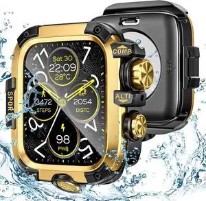 WERLEO [2 in 1] Case for Apple Watch SE 2 SE Series 6 Series 5 Series 4 44mm with Tempered Glass Screen Protector Waterproof Cover, 360° Protective Rugged Metal & PC Bumper for iWatch, 44mm