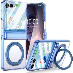 WERLEO Case for Galaxy Z Flip 7, Compatible with MagSafe, Built-in Kickstand & Screen Protector & Hinge Protection, Slim Protective Phone Case Plating Cover for Samsung Galaxy Z Flip 7