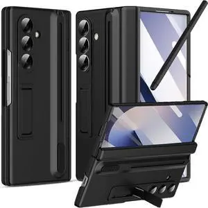 WERLEO Case for for Samsung Galaxy Z Fold 6 with S Pen Holder and Stylus & Invisible Kickstand, Full Body Hinge Built-in Screen Protector Fold6 Phone Cover for Samsung Z Fold 6 Case with S Pen Slot