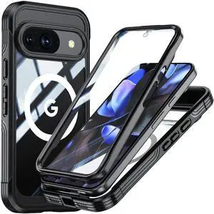 Magnetic Case for Google Pixel 10 / Pixel 10 Pro, Compatible MagSafe, 360 Degree Full Cover Built-in Screen Protector and Camera Protector,Full Body Phone Cover for Pixel 10 / Pixel 10 Pro 6.3"