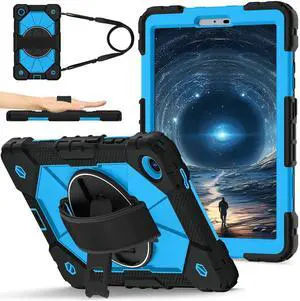 WERLEO Shockproof Protective Case for Lenovo Tab One 8.7 inch 2025 / Tab K9 8.7" 2025 TB305XU TB305FU Tablet Cover with Pencil Holder Rotatable Kickstand Hand/Shoulder Strap Blue