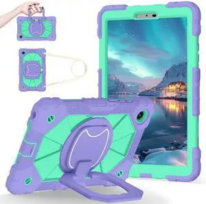 WERLEO Case for Lenovo Tab One 8.7 inch 2025 / Tab K9 8.7" 2025 TB305XU TB305FU, Shockproof Protective Cover with Rotatable Kickstand/Hand Strap/Shoulder Strap Purple