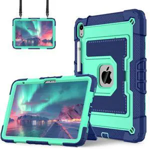 WERLEO Case for iPad (A16) 11th Generation 11 Inch 2025, iPad 10th Generation 10.9 Inch 2022, Fully-Body Rugged Shockproof Protective Cover with Kickstand Pencil Holder Shoulder Strap Green