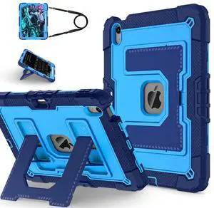 WERLEO Case for iPad Air 11 Inch M3 2025 M2 2024 / iPad Air 5th 2022 / iPad Air 4th Generation 2020 10.9 Inch, Shockproof Protective Cover with Kickstand Shoulder Strap Blue