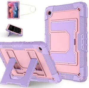 WERLEO Case for Samsung Galaxy Tab A9+ / A9 Plus 11 inch 2023 SM-X210/X216/X218 with Stand & Shoulder Strap, Heavy Duty Shockproof Protective Cover Rose Gold