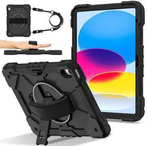 WERLEO Case for iPad (A16) 11th Generation 11 Inch 2025, iPad 10th Generation 10.9 inch 2022 with Rotating Stand Pencil Holder Hand/Shoulder Strap, Shockproof Protective Cover