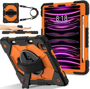 WERLEO Case for iPad Pro 11 inch 4th/3rd/2nd/1st Gen 2022/2021/2020/2018, iPad Air 5th/4th Gen 2022 2020 10.9 inch with Rotating Stand Pencil Holder Hand/Shoulder Strap, Shockproof Protective Cover