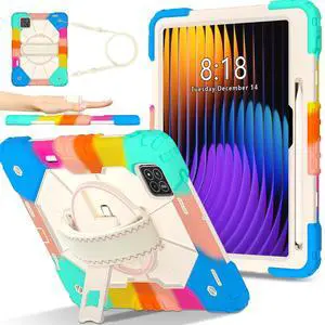WERLEO Case for Xiaomi Mi Pad 7 / Mi Pad 7 Pro 11.2 inch 2024 with Rotating Stand Pencil Holder Hand/Shoulder Strap, Heavy Duty Shockproof Protective Cover Rainbow WERLEO Case for Xiaomi Mi Pad 7 / Mi Pad 7 Pro 11.2 inch 2024 with Rotating Stand Pencil Holder Hand/Shoulder Strap, Heavy Duty Shockproof Protective Cover Rainbow