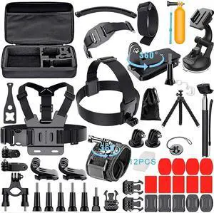 WERLEO 59-in-1 Action Camera Accessories Kit for GoPro Hero 13 12 11 10 9, DJI Osmo Action 2, 3, 4, Pro 5, Insta360 Ace Pro/Ace Pro 2 Akaso and Other Sports Cameras & Durable Case