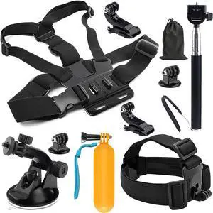 WERLEO 10-in-1 Accessory Kit for GoPro Accessories,Action Camera Accessories for GoPro Hero13 12 11 10 9 8 7 6 5 4 3+ 3 Hero Session 5 Black AKASO EK7000 Apeman SJ4000 5000 6000 DBPOWER AKASO