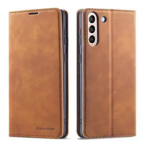 WERLEO Case for Samsung Galaxy A56 5G 2025 Premium PU Leather Phone Cover with Card Holder Stand, Shockproof Flip Wallet Cover Brown