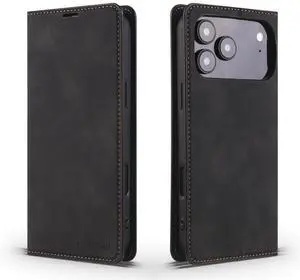 WERLEO Case for iPhone 17 Pro Max Premium PU Leather Phone Cover with Card Holder Stand, Shockproof Flip Wallet Cover