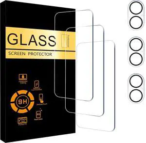 WERLEO 3 Pack Screen Protector for iPhone 17 [6.3 inch] + 3 Pack Camera Lens Protector with Installation Frame,Sensor Protection,Dynamic Island Compatible,Case Friendly Tempered Glass Film