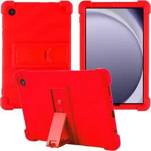 WERLEO Case for Samsung Galaxy Tab A11 8.7 Inch 2025 Model SM-X130 / X135, Shockproof Silicone Cover for Galaxy Tab A11 8.7" with Adjustable Stand Red