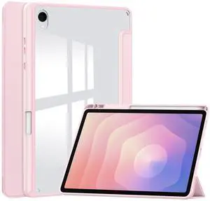 WERLEO Case for Samsung Galaxy Tab S11 11 inch 2025 SM-X730 X736B, Tri-Fold Smart Folio Cover Auto Wake/Sleep with Clear Back/Pencil Holder Stand Pink