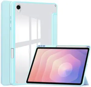 WERLEO Case for Samsung Galaxy Tab S11 11 inch 2025 SM-X730 X736B, Tri-Fold Smart Folio Cover Auto Wake/Sleep with Clear Back/Pencil Holder Stand Light Blue