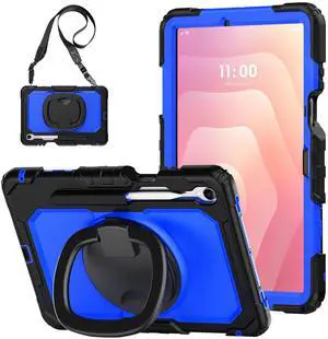 WERLEO Protective Case for Samsung Galaxy Tab S11 11 inch 2025 SM-X730/X736B/X736E/X736U Protective Cover with Pencil Holder, 360 Rotating Stand, Hand Strap, Shoulder Strap, Support S-Pen Charging