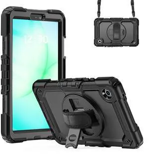 WERLEO Case for Samsung Galaxy Tab A11 8.7 Inch 2025, Galaxy Tab A9 8.7 Inch 2023 Shockproof Cover with Built-in Screen Protector, Pencil Holder, 360 Rotating Stand, Hand Strap, Shoulder Strap