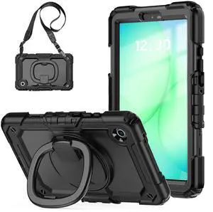 WERLEO Protective Case for Samsung Galaxy Tab A11 8.7 Inch 2025, Galaxy Tab A9 8.7" 2023 Shockproof Cover with Screen Protector, Pencil Holder, 360 Rotating Stand, Hand Strap, Shoulder Strap