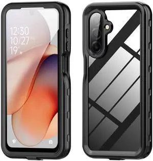 WERLEO Waterproof Case for Samsung Galaxy A17 4G / 5G 6.7 Inch, Built-in Screen & Camera Lens Protector [IP68 Underwater][12FT Military Shockproof] Full Body Protection Phone Case,Black/Clear